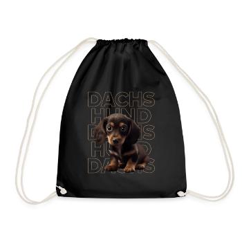 Rauhaardackel Dachshund Hund Hunde Welpe Dackel - Turnbeutel - Schwarz - Vorne