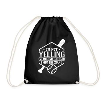 I'm Just Coaching From The Stand Baseball Dad - Drawstring Bag - black - Front