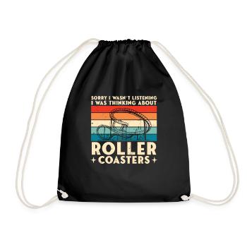 I Was Thinking About Roller Coasters Theme Park Va - Turnbeutel - Schwarz - Vorne