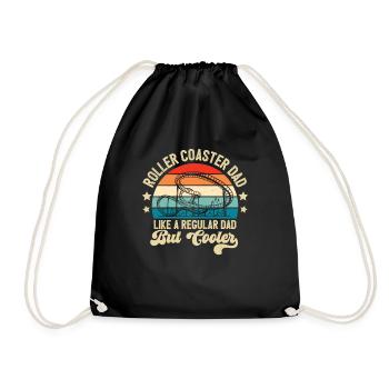Theme Park Father Amusement Park Roller Coaster Da - Drawstring Bag - black - Front
