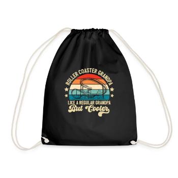 Theme Park Grandfather Amusement Park Roller Coast - Drawstring Bag - black - Front