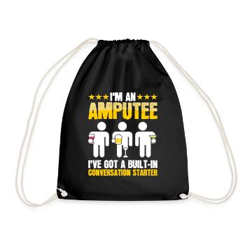 Ich Bin Ein Amputierter Bein Arm Prothese Beined - Turnbeutel - Schwarz - Vorne