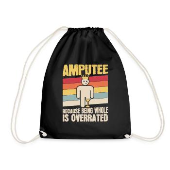 Amputé avec prothèse de jambe complète - Sac de sport léger - noir - Devant