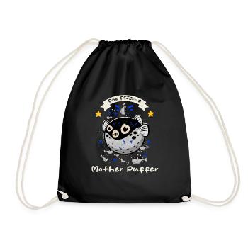 Poisson-globe - Dicton amusant - Sac de sport léger - noir - Devant