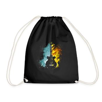 Fire and Water Guitar - Drawstring Bag - black - Front