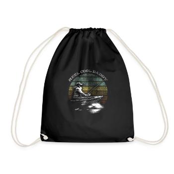 Fisherman on the boat - Drawstring Bag - black - Front