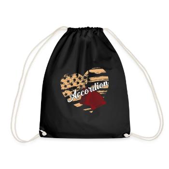Accordion Accordion Flag - Drawstring Bag - black - Front