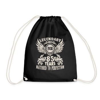 Vintage Birthday Shirt 85 Years Birthday retro - Drawstring Bag - black - Front