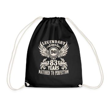 Funny birthday shirt for 83-year-old saying - Drawstring Bag - black - Front