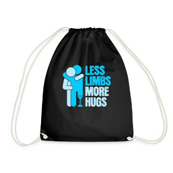 Amputé Moins de membres Plus de câlins - Sac de sport léger - noir - Devant