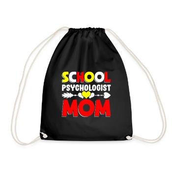 School Psychologist Mama Psychology Teacher Students - Drawstring Bag - black - Front