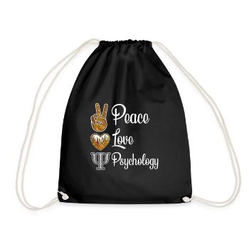 Peace Love Psychology School Psychologist - Drawstring Bag - black - Front