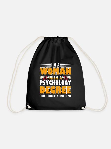 Woman with psychology degree School psychologist - Drawstring Bag - black