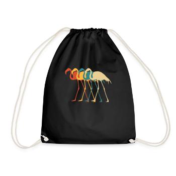 Flamingo - Drawstring Bag - black - Front