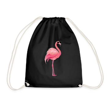 Flamingo - Drawstring Bag - black - Front