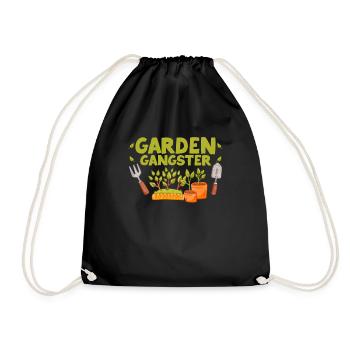 Garten Gangster Lustig Gartenarbeit Landwirt - Turnbeutel - Schwarz - Vorne