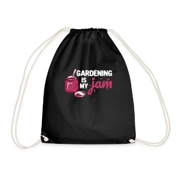 Gardening Is My Jam Jar Funny Gardener Plants - Drawstring Bag - black - Front