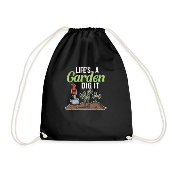 La vie est un jardin Creusez-le drôle Jardinage fermier - Sac de sport léger - noir - Devant