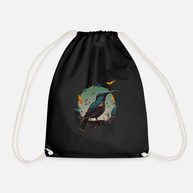 Nature Lovers - Charming Hummingbird - Turnbeutel - Schwarz