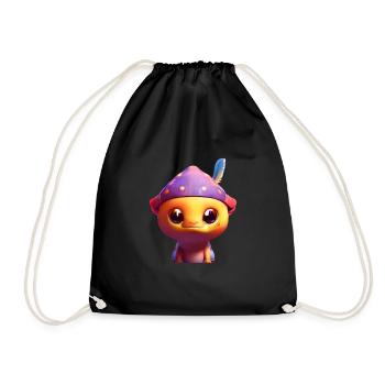 Gamer's Perfect Illustration - Cute Colorful Gekko - Turnbeutel - Schwarz - Vorne