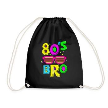 80s 80s Bro Vintage Retro Fan of the 80s - Drawstring Bag - black - Front
