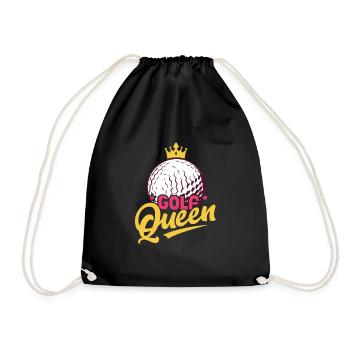 Golf Queen Golfing Par Tee - Drawstring Bag - black - Front