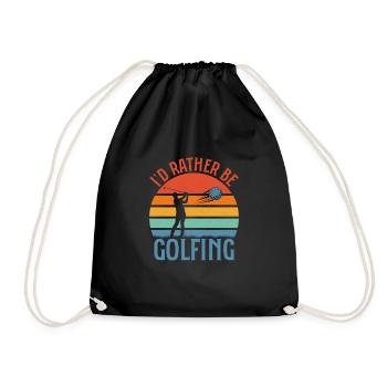 I'd Rather Be Golfing Golf Par Tee - Drawstring Bag - black - Front