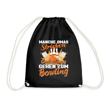 Bowling Oma Bowlingspielerin Manche Omas stricken - Turnbeutel - Schwarz - Vorne