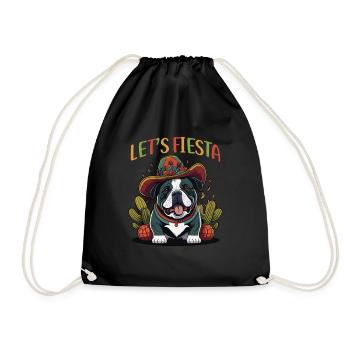 Happy Cinco de Mayo lets fiesta Bulldog - Drawstring Bag - black - Front