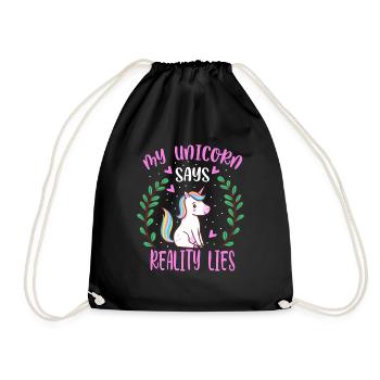 My unicorn says reality lies - Turnbeutel - Schwarz - Vorne