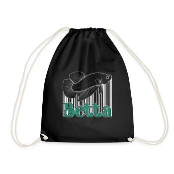 Betta Fish Betta Fish Vintage - Drawstring Bag - black - Front