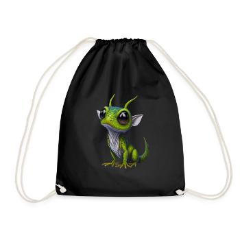 Gamer's Perfect Illustration - Cute Colorful Gekko - Turnbeutel - Schwarz - Vorne