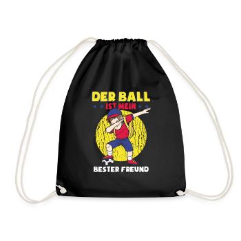 Der Ball Ist Mein Bester Freund - Turnbeutel - Schwarz - Vorne