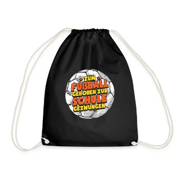 Zum Fußball Geboren Fußballer Fußballspieler - Turnbeutel - Schwarz - Vorne