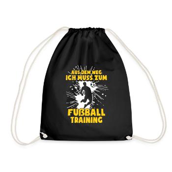 Ich Muss Zum Fußballtraining - Turnbeutel - Schwarz - Vorne
