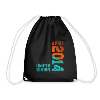 Since April 2014 Year 2014 Retro Vintage 2014 - Drawstring Bag - black - Front