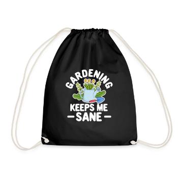 Gardening keeps me sane Nature lover - Drawstring Bag - black - Front