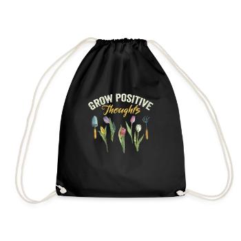 Cultiver des pensées positives Jardinage amusant - Sac de sport léger - noir - Devant