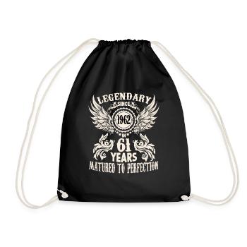 Chemise d’anniversaire vintage 61 ans anniversaire rétro - Sac de sport léger - noir - Devant