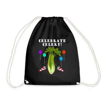 Celebrate Celery Healthy Vegetables Leek - Drawstring Bag - black - Front