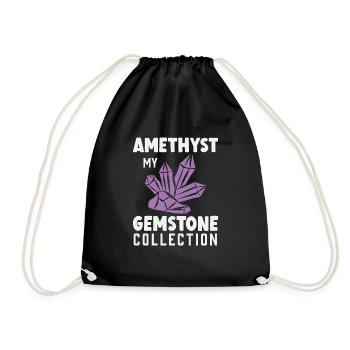 Amethyst My Gemstone Collection Collect from - Drawstring Bag - black - Front