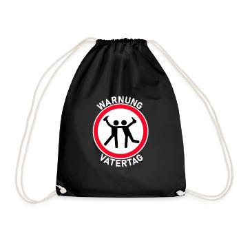 Warning Father's Day Dad Beer Celebrate Buddies Dad - Drawstring Bag - black - Front