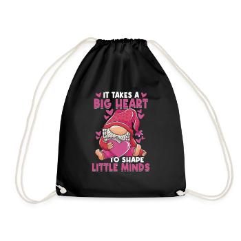 Cute Teacher Heart - Drawstring Bag - black - Front