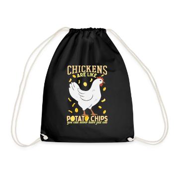 Les poulets sont comme des croustilles - Sac de sport léger - noir - Devant