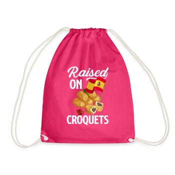 Conchas Design for a Spanish Food Lover with - Drawstring Bag - fuchsia - Front