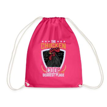The Chicken Coop - Drawstring Bag - fuchsia - Front
