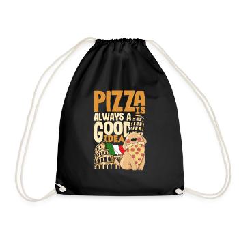 Pizza is always a good idea - Turnbeutel - Schwarz - Vorne