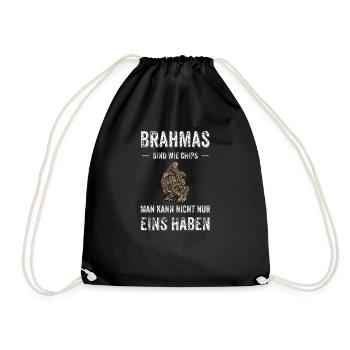 Brahma Hühner I Chicken Geflügel Motiv für - Turnbeutel - Schwarz - Vorne