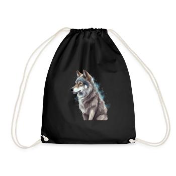 Terrain de chasse au loup gris Graphique d’animaux sauvages - Sac de sport léger - noir - Devant