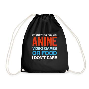 Anime Video Games or Food - Drawstring Bag - black - Front